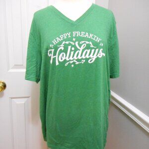 Happy Freakin' Holidays Soft Women's Tshirt XXL